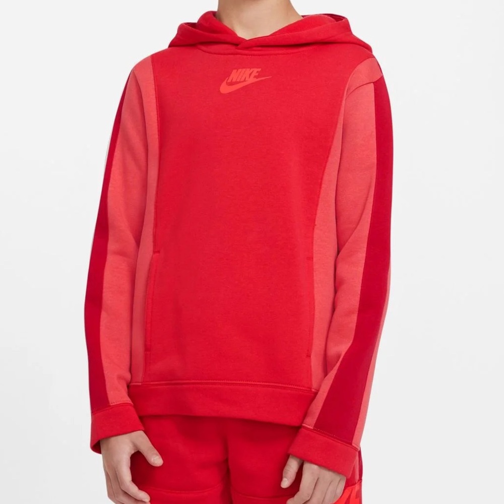 NWT Nike Boys Hoodie Fleece Logo Pockets Amplify University Red Gym Sports XL